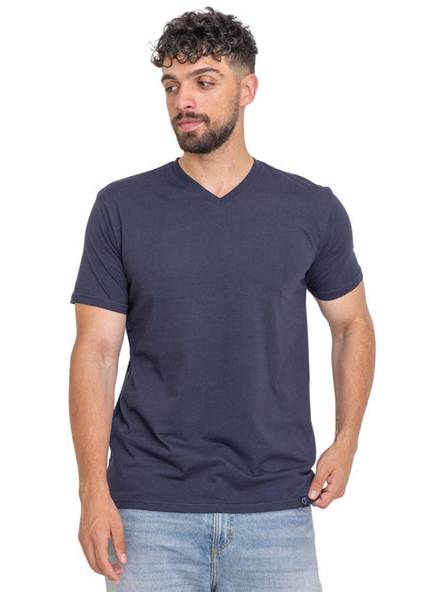 Indigo V - neck T-Shirt - Khotwh